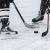 close-up with the puck during the game